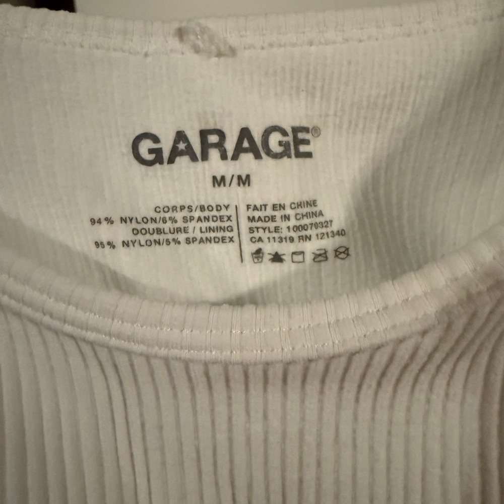 Garage White Ribbed Tank Top - Picture 3 of 3